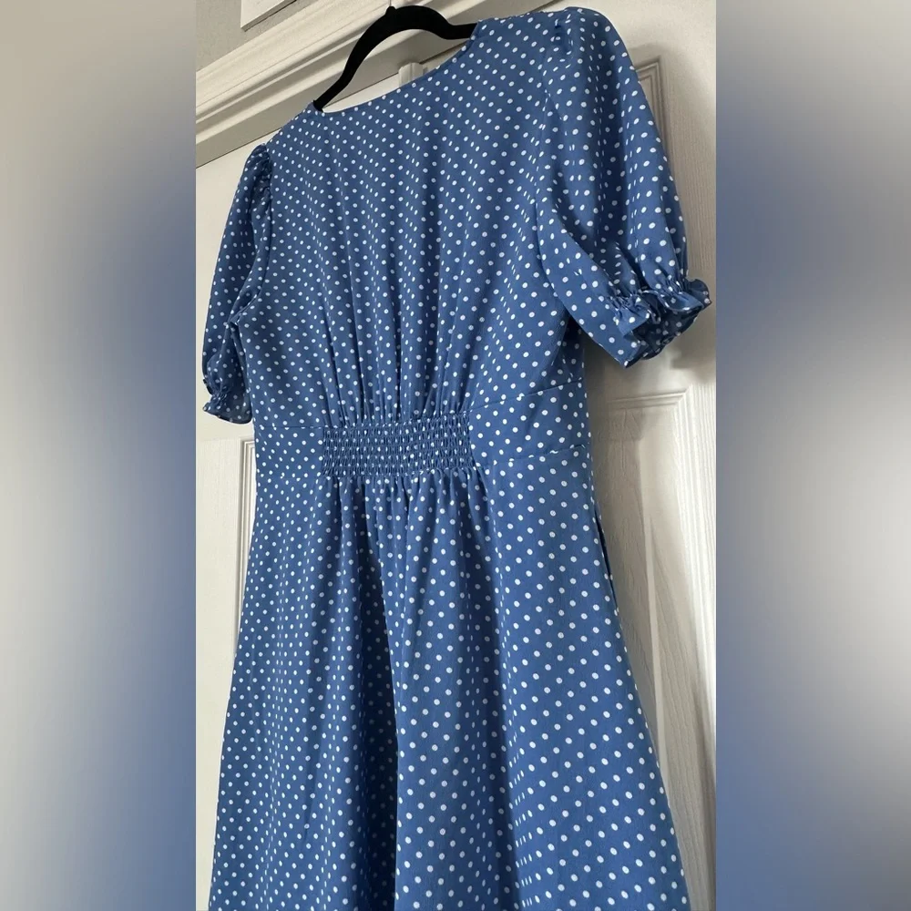 Kate Spade New York Cornflower Blue Tea Garden Dot Mini Dress Size 6